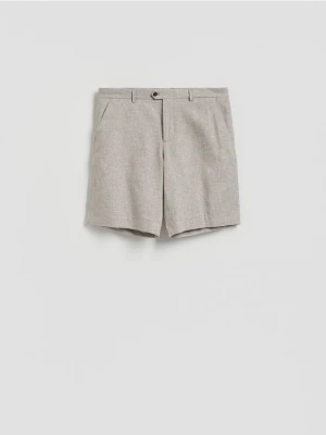 Reserved - Szorty garniturowe z lnem - beżowy