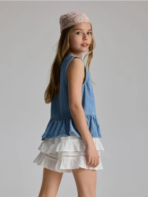 Reserved - Szorty imitujące spódnicę - biały