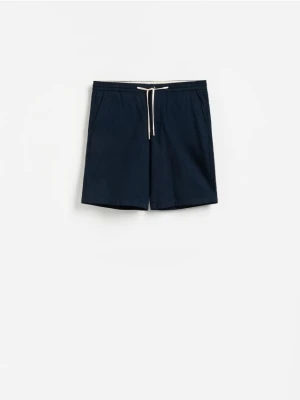 Reserved - Szorty jogger z lnem - granatowy