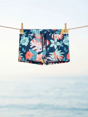 Reserved - Szorty kąpielowe z nadrukiem - granatowy