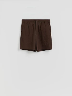 Reserved - Szorty loose fit - ciemnobrązowy