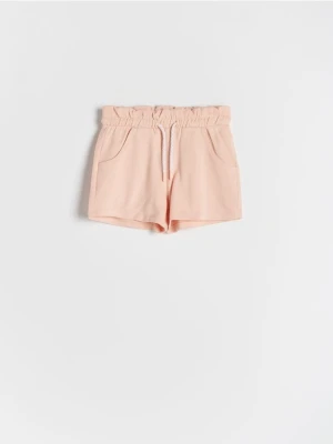 Reserved - Szorty paperbag - jasnopomarańczowy