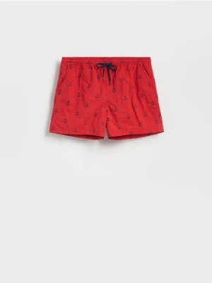 Reserved - Szorty plażowe ze wzorem - czerwony