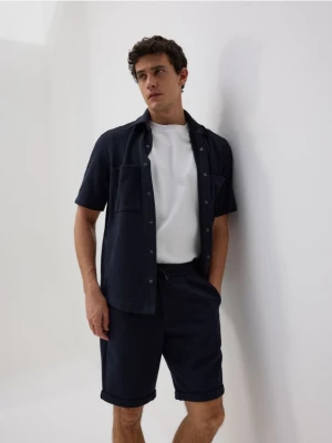 Reserved - Szorty regular fit - granatowy