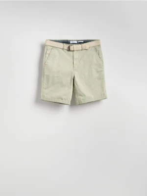 Reserved - Szorty slim fit - jasnozielony