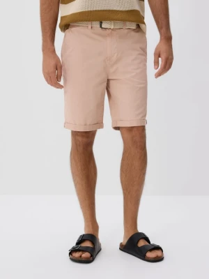 Reserved - Szorty slim fit - różowy