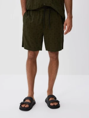 Reserved - Szorty slim fit - zielony