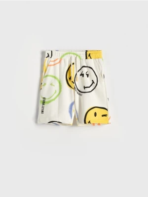 Reserved - Szorty SmileyWorld® - złamana biel