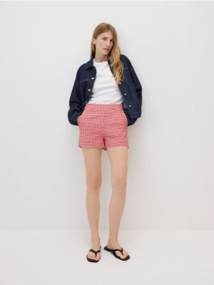 Reserved - Szorty w kratę - czerwony