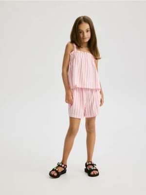 Reserved - Szorty w paski - pastelowy róż