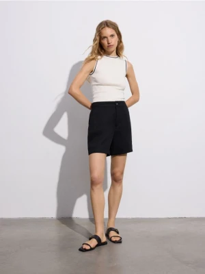 Reserved - Szorty z dodatkiem lnu - czarny