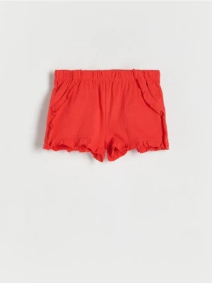 Reserved - Szorty z falbanami - czerwony