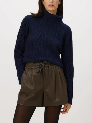 Reserved - Szorty z imitacji skóry - brązowy