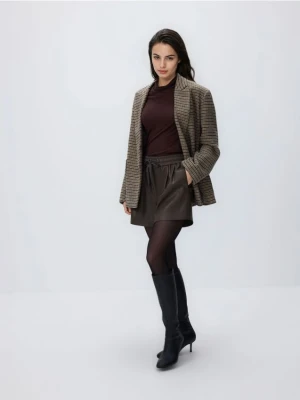 Reserved - Szorty z imitacji skóry - brązowy