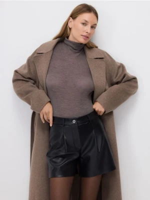 Reserved - Szorty z imitacji skóry - czarny