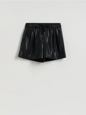 Reserved - Szorty z imitacji skóry - czarny