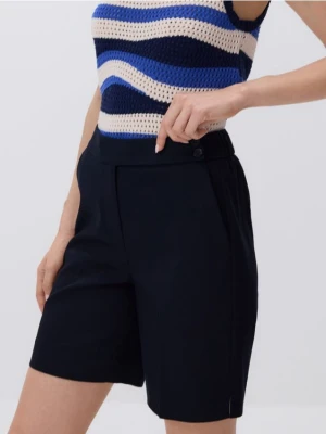 Reserved - Szorty z kantem - granatowy