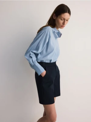 Reserved - Szorty z kantem - granatowy