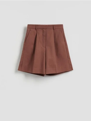 Reserved - Szorty z lyocellem - brązowy