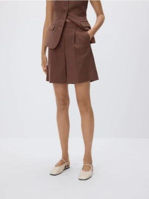 Reserved - Szorty z lyocellem - brązowy