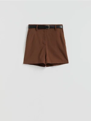 Reserved - Szorty z lyocellem - brązowy