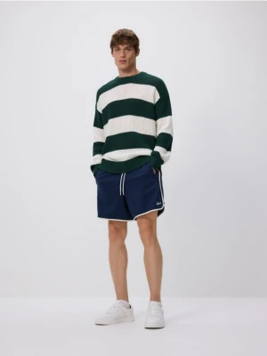 Reserved - Szorty z lyocellem - granatowy