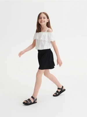 Reserved - Szorty z marszczoną talią - czarny