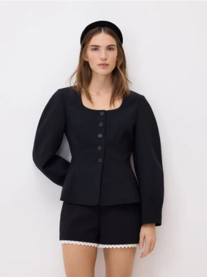 Reserved - Szorty z ozdobną wstawką - czarny