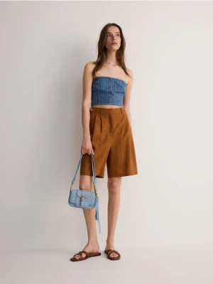 Reserved - Szorty z ramii - bursztynowy