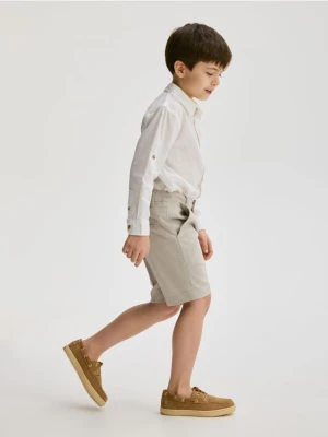 Reserved - Szorty z wiskozą - beżowy