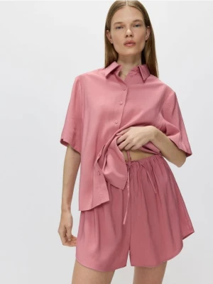 Reserved - Szorty z wiskozą - brudny róż