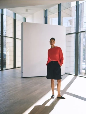 Reserved - Szorty z wiskozą - granatowy