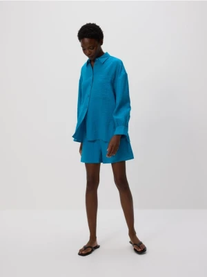 Reserved - Szorty z wiskozą - turkusowy