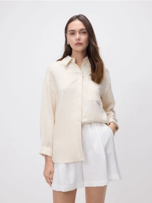 Reserved - Szorty z wiskozą - złamana biel