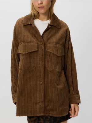 Reserved - Sztruksowa koszula z kieszeniami - brązowy