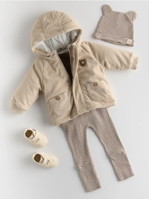 Reserved - Sztruksowa kurtka z kapturem - beżowy