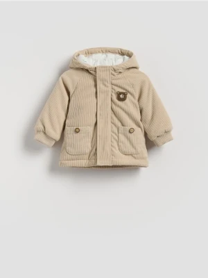 Reserved - Sztruksowa kurtka z kapturem - beżowy