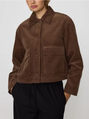 Reserved - Sztruksowa kurtka z kołnierzykiem - brązowy