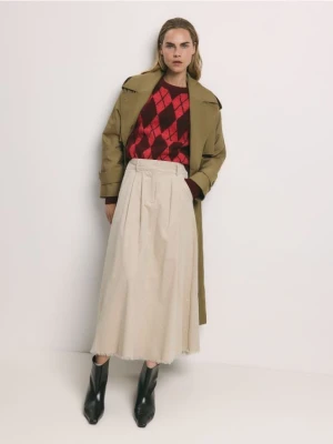 Reserved - Sztruksowa spódnica maxi - beżowy