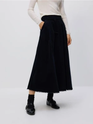 Reserved - Sztruksowa spódnica maxi - granatowy