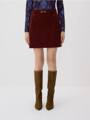 Zdjęcie produktu Reserved - Sztruksowa spódnica mini - bordowy