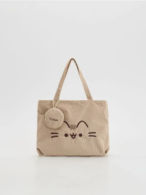 Reserved - Sztruksowa torba Pusheen - beżowy