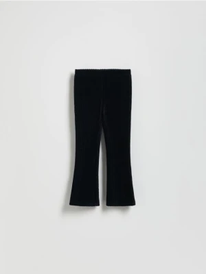 Reserved - Sztruksowe spodnie flare - czarny
