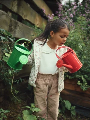 Reserved - Sztruksowe spodnie z haftem - beżowy