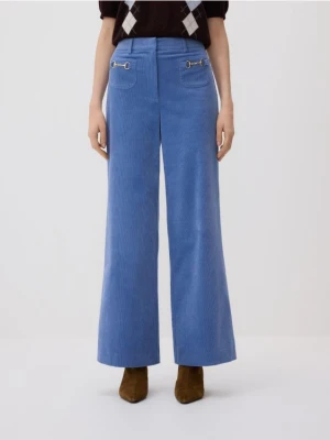 Reserved - Sztruksowe spodnie z kieszeniami - jasnoniebieski