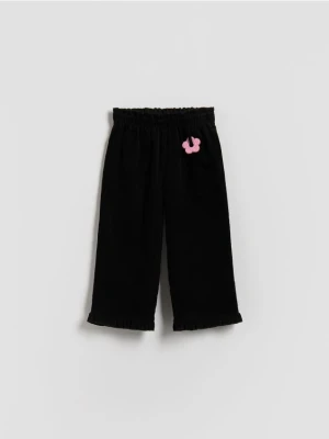 Reserved - Sztruksowe spodnie z zawieszką - czarny