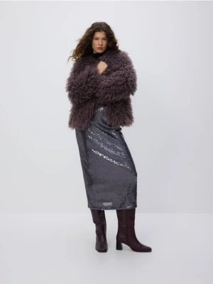 Reserved - Sztuczne futerko - ciemnofioletowy