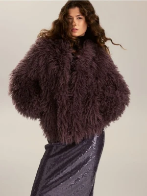 Reserved - Sztuczne futerko - ciemnofioletowy
