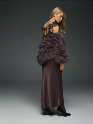 Reserved - Sztuczne futerko - ciemnofioletowy