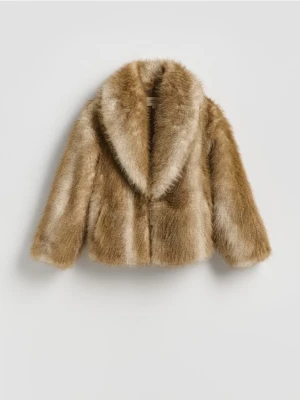 Reserved - Sztuczne futro - bursztynowy